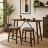 Amal Counter Height Table | Trestle Base w Cross Bar | Walnut Brown 59"