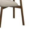 Alni Side Dining Chair Set of 2 | Beige Polyester Cushions | Walnut Brown