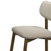 Alni Side Dining Chair Set of 2 | Beige Polyester Cushions | Walnut Brown