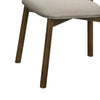 Alni Side Dining Chair Set of 2 | Beige Polyester Cushions | Walnut Brown