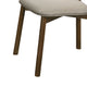Alni Side Dining Chair Set of 2 | Beige Polyester Cushions | Walnut Brown
