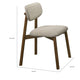 Alni Side Dining Chair Set of 2 | Beige Polyester Cushions | Walnut Brown
