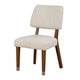 Urne Side Dining Chair Set of 2 | Open Back | Ivory Cushions | Walnut Brown