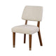 Urne Side Dining Chair Set of 2 | Open Back | Ivory Cushions | Walnut Brown