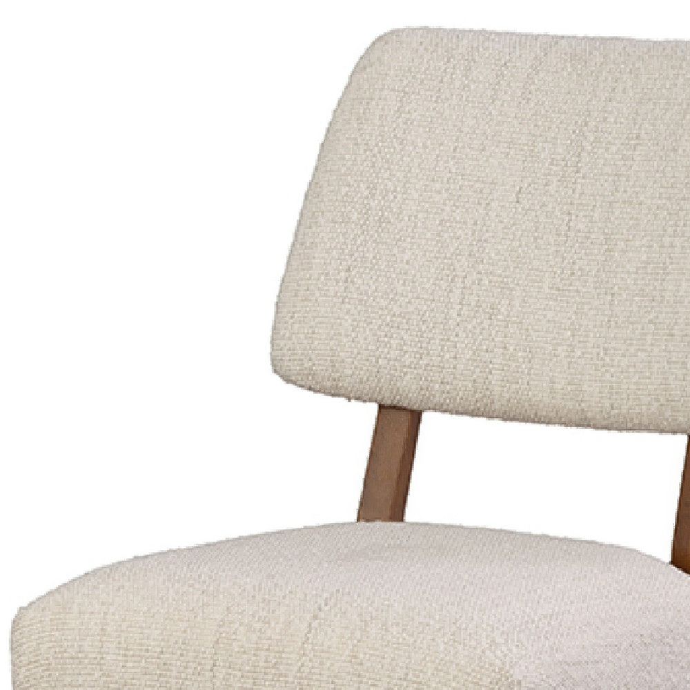 Urne Side Dining Chair Set of 2 | Open Back | Ivory Cushions | Walnut Brown