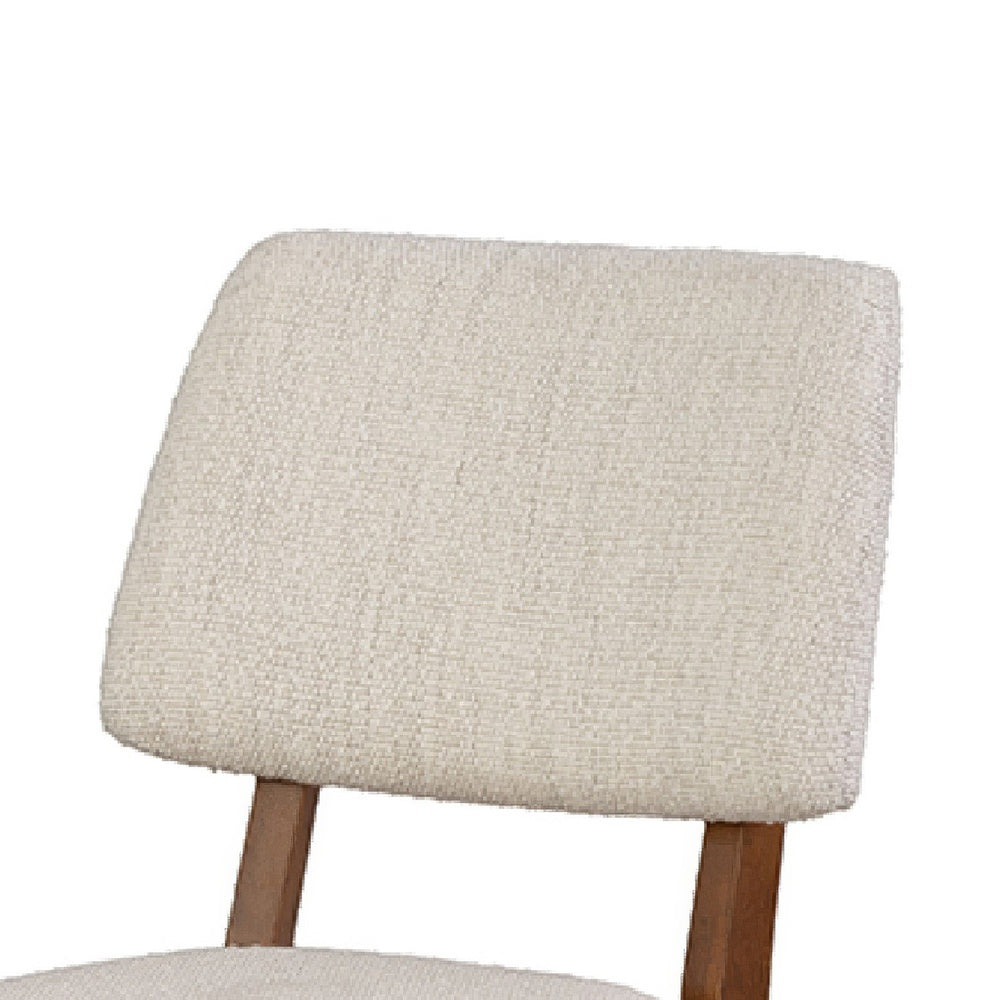 Urne Side Dining Chair Set of 2 | Open Back | Ivory Cushions | Walnut Brown