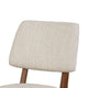 Urne Side Dining Chair Set of 2 | Open Back | Ivory Cushions | Walnut Brown