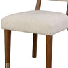 Urne Side Dining Chair Set of 2 | Open Back | Ivory Cushions | Walnut Brown