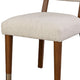 Urne Side Dining Chair Set of 2 | Open Back | Ivory Cushions | Walnut Brown