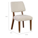 Urne Side Dining Chair Set of 2 | Open Back | Ivory Cushions | Walnut Brown