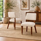 Urne Side Dining Chair Set of 2 | Open Back | Ivory Cushions | Walnut Brown