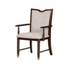 Raam Dining Armchair Set of 2 | Cream Cushions | Dark Cherry Brown