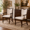 Raam Dining Armchair Set of 2 | Cream Cushions | Dark Cherry Brown