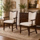Raam Dining Armchair Set of 2 | Cream Cushions | Dark Cherry Brown