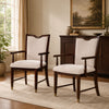 Raam Dining Armchair Set of 2 | Cream Cushions | Dark Cherry Brown