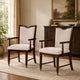 Raam Dining Armchair Set of 2 | Cream Cushions | Dark Cherry Brown