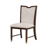 Raam Dining Side Chair Set of 2 | Cream Cushions | Dark Cherry Brown