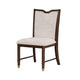Raam Dining Side Chair Set of 2 | Cream Cushions | Dark Cherry Brown