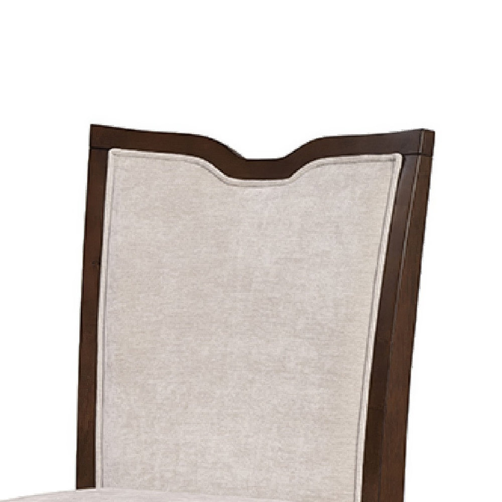Raam Dining Side Chair Set of 2 | Cream Cushions | Dark Cherry Brown