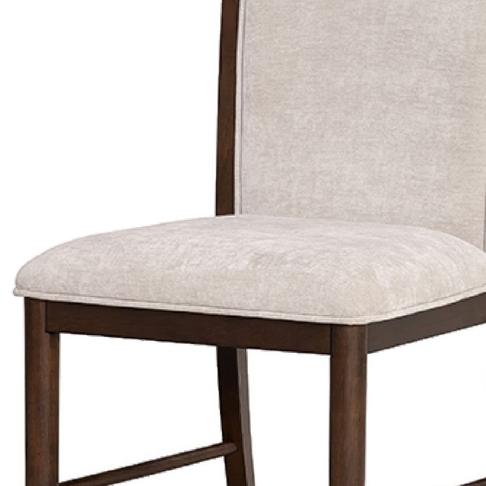 Raam Dining Side Chair Set of 2 | Cream Cushions | Dark Cherry Brown