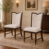 Raam Dining Side Chair Set of 2 | Cream Cushions | Dark Cherry Brown