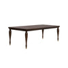 Raam Dining Table w Leaf | Turned Legs w Gold Caps | Cherry Brown 76-94"