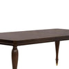Raam Dining Table w Leaf | Turned Legs w Gold Caps | Cherry Brown 76-94"