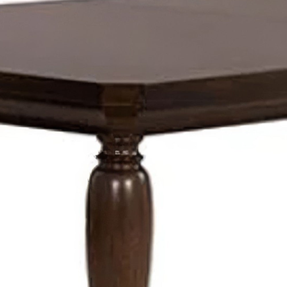 Raam Dining Table w Leaf | Turned Legs w Gold Caps | Cherry Brown 76-94"