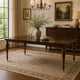 Raam Dining Table w Leaf | Turned Legs w Gold Caps | Cherry Brown 76-94"