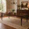 Raam Dining Table w Leaf | Turned Legs w Gold Caps | Cherry Brown 76-94"