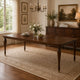 Raam Dining Table w Leaf | Turned Legs w Gold Caps | Cherry Brown 76-94"