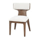 Cair Dining Side Chair Set of 2 | Curved Back | Beige Cushions | Dark Brown