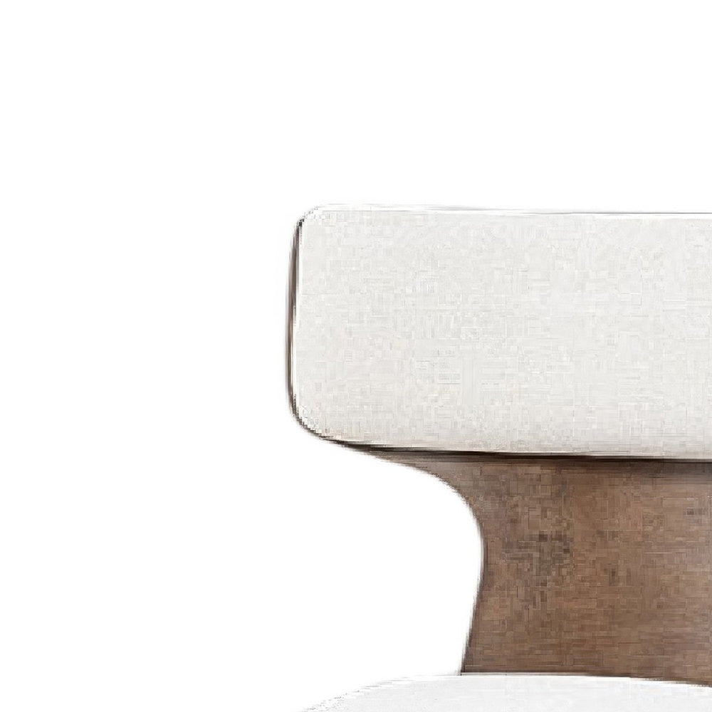 Cair Dining Side Chair Set of 2 | Curved Back | Beige Cushions | Dark Brown