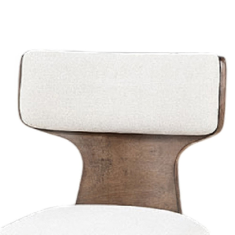 Cair Dining Side Chair Set of 2 | Curved Back | Beige Cushions | Dark Brown