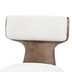 Cair Dining Side Chair Set of 2 | Curved Back | Beige Cushions | Dark Brown