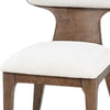 Cair Dining Side Chair Set of 2 | Curved Back | Beige Cushions | Dark Brown