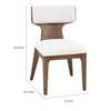 Cair Dining Side Chair Set of 2 | Curved Back | Beige Cushions | Dark Brown