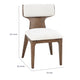 Cair Dining Side Chair Set of 2 | Curved Back | Beige Cushions | Dark Brown