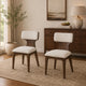 Cair Dining Side Chair Set of 2 | Curved Back | Beige Cushions | Dark Brown