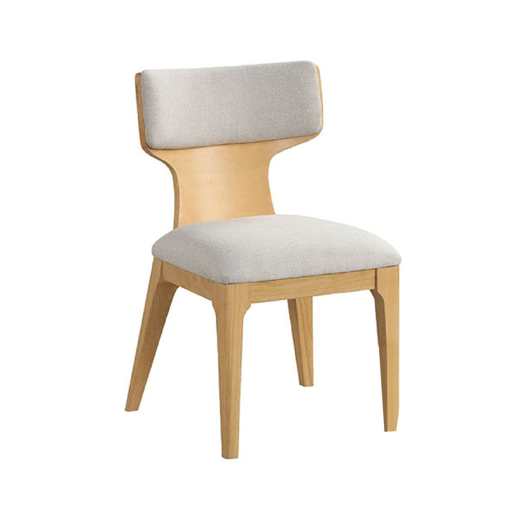 Cair Dining Side Chair Set of 2 | Beige Cushions | Natural Brown
