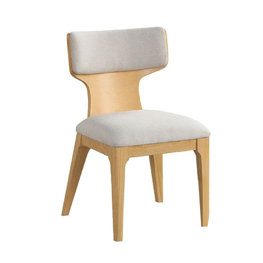 Cair Dining Side Chair Set of 2 | Beige Cushions | Natural Brown
