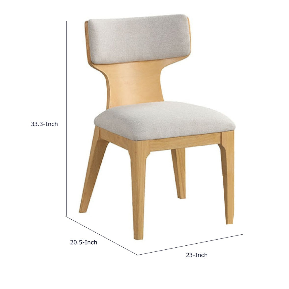 Cair Dining Side Chair Set of 2 | Beige Cushions | Natural Brown