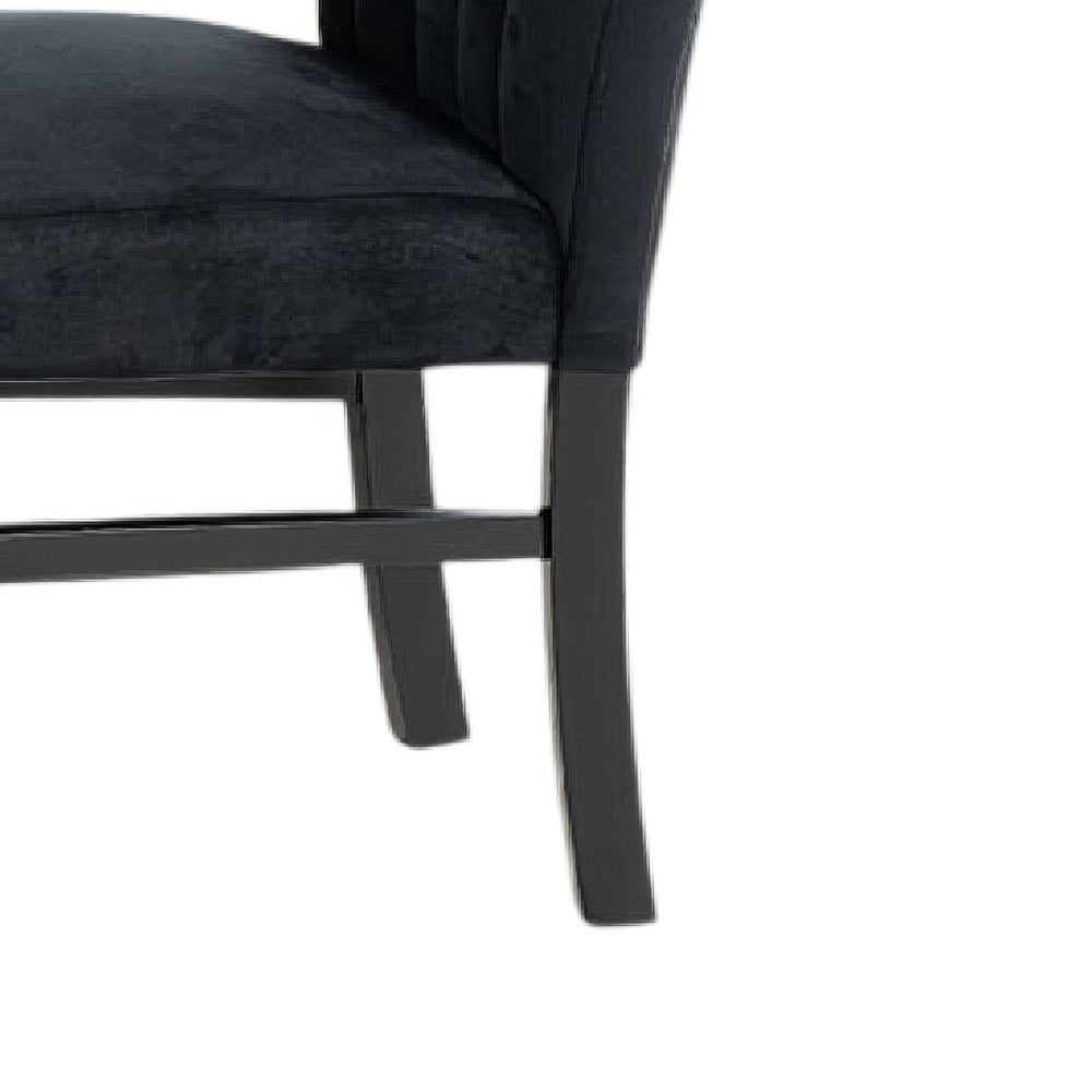 Sely Side Dining Chair Set of 2 | Foam Fill Seat & Channeled Back | Black