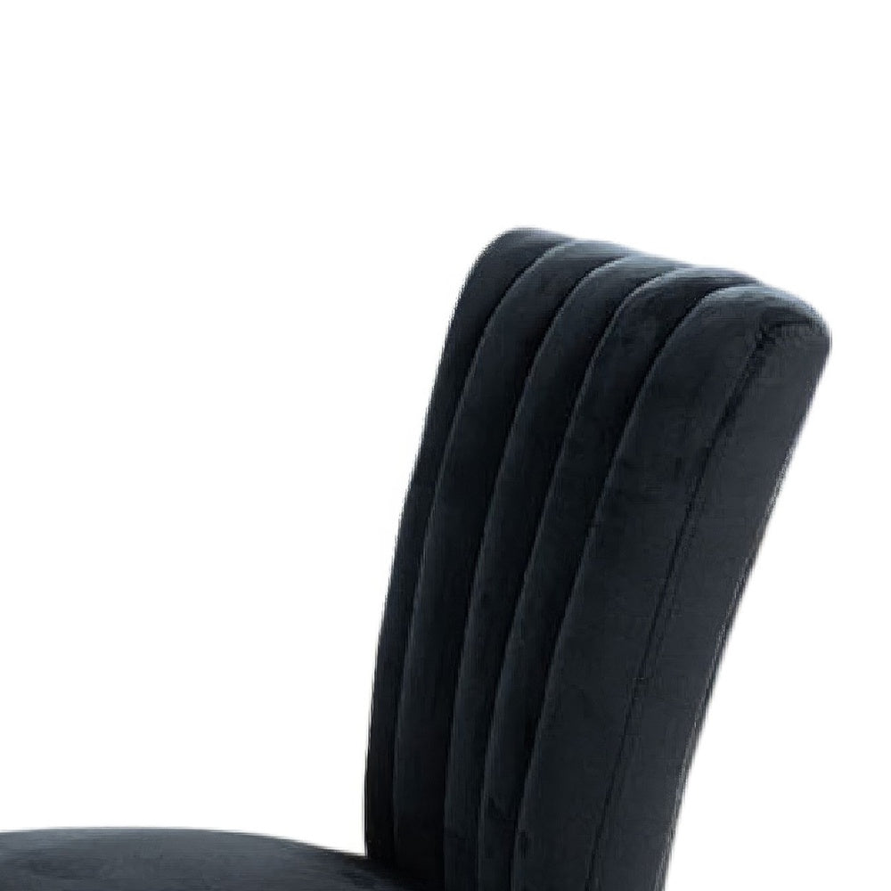 Sely Side Dining Chair Set of 2 | Foam Fill Seat & Channeled Back | Black