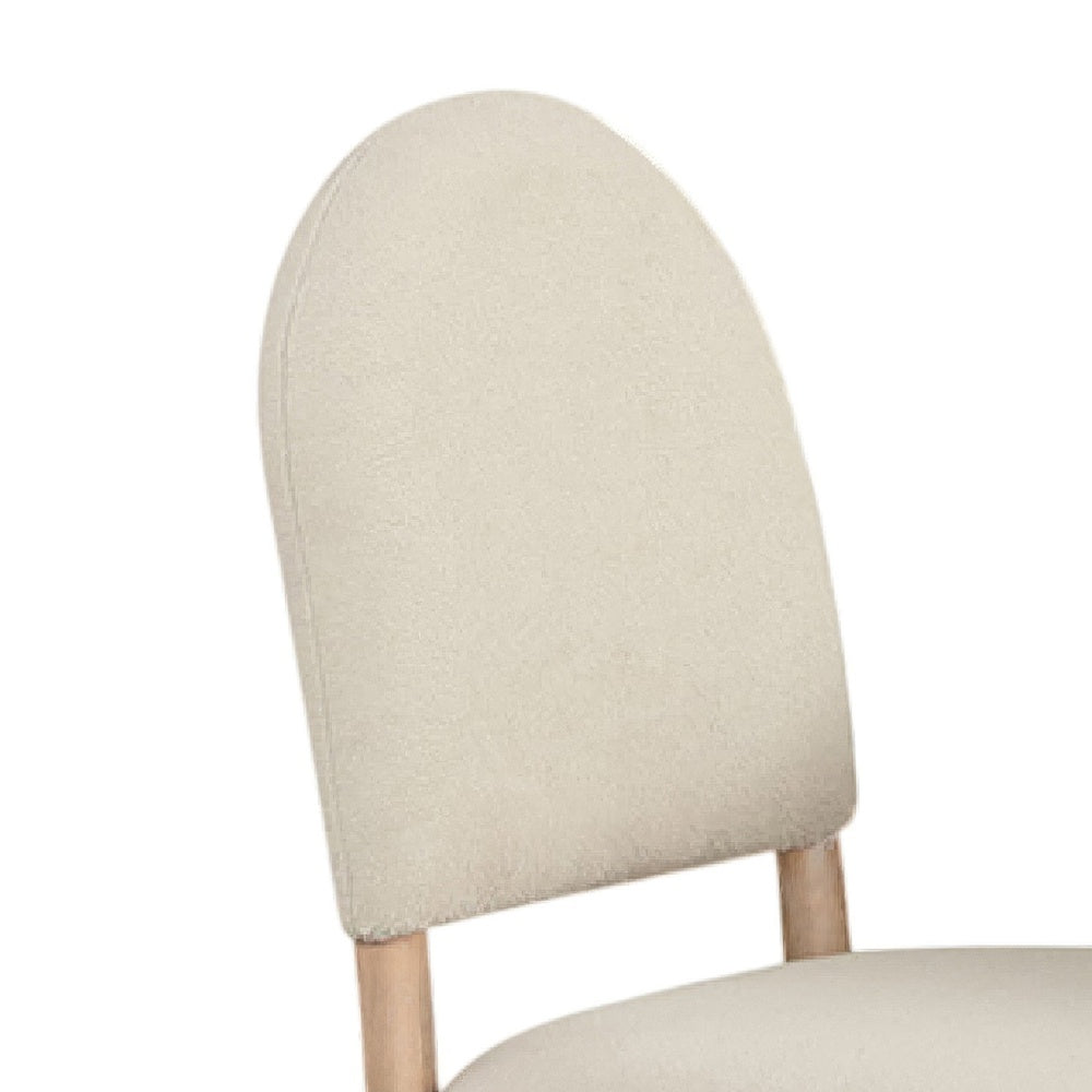 Reha Dining Side Chair Set of 2 | Arch Back | Beige Cushions | Natural Brown