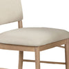 Reha Dining Side Chair Set of 2 | Arch Back | Beige Cushions | Natural Brown