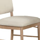 Reha Dining Side Chair Set of 2 | Arch Back | Beige Cushions | Natural Brown