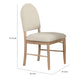 Reha Dining Side Chair Set of 2 | Arch Back | Beige Cushions | Natural Brown