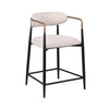 Nath Counter Height Chair Set of 2 | Gold Metal Arms | White Cushions | Black