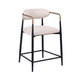 Nath Counter Height Chair Set of 2 | Gold Metal Arms | White Cushions | Black
